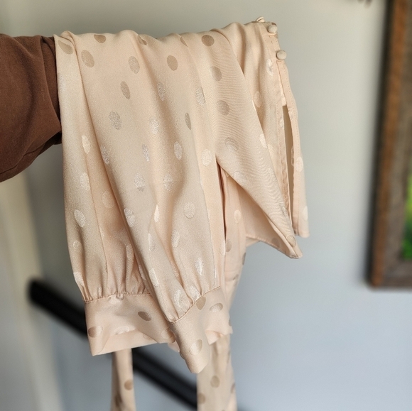 Topshop flowy polkadot blouse with waist tie - Picture 2 of 6